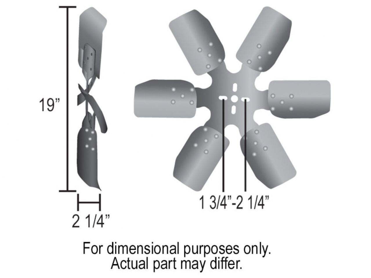 Derale 19" Reverse Rotation Rigid Race Fan, Steel Blade