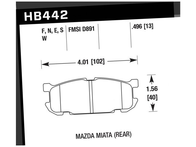 Hawk Blue 9012 Brake Pads Rear Mazda Miata Base 2001-2005