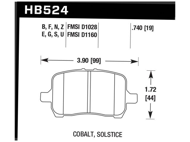Hawk Blue 9012 Brake Pads Front Chevrolet Cobalt SS 2006-2007