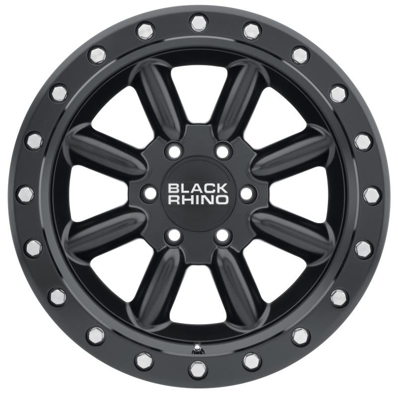 Black Rhino Hachi 16x8.0 6x139.7 ET-10 CB 112.1 Matte Black w/Silver Bolts Wheel 1680HCH-06140M12 Main Image