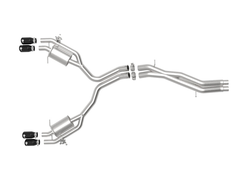 aFe 18-20 Audi RS5 Coupe MACH Force-Xp 3in to 2.5in 304 SS Axle-Back Exhaust System (Quad Black Tip) 49-36427-B