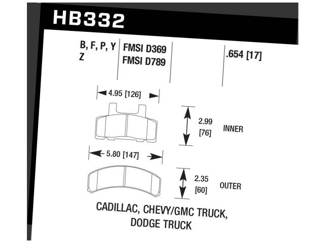 Hawk Street HPS Brake Pads Front Cadillac Escalade Base 1999-2000