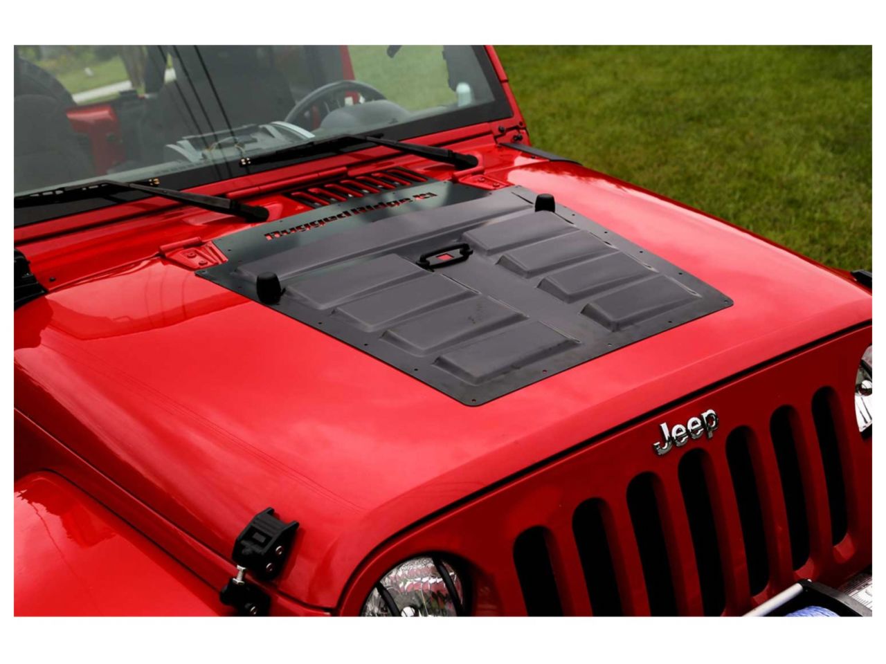 Rugged Ridge Hood Vent Insert, Primer; 07-18 Jeep Wrangler JK