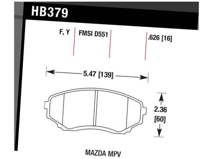 Hawk Street HPS Brake Pads Front Mazda MPV Base 1992-1998