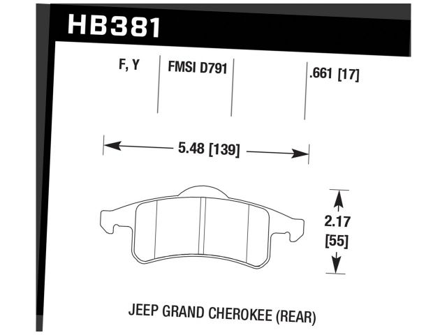 Hawk Street HPS Brake Pads Rear Jeep Grand Cherokee Laredo 99-2002
