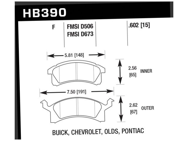 Hawk Street HPS Brake Pads Front Buick Skylark Custom 1991-1991