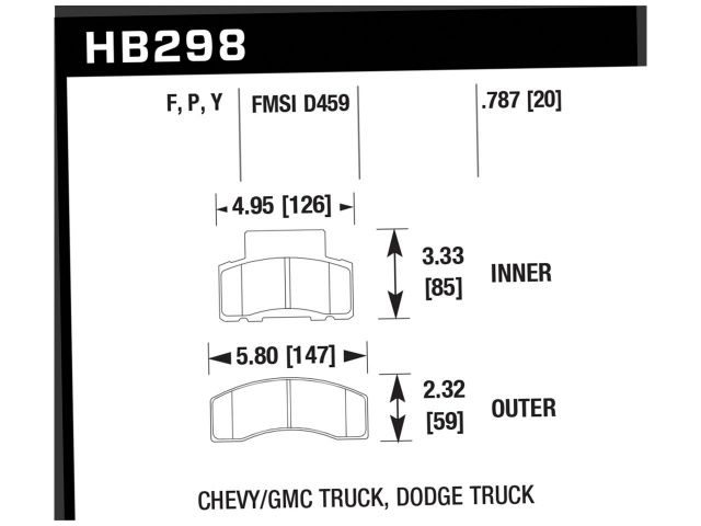 Hawk Street HPS Brake Pads Front Chevrolet Express 3500 Base 01-02