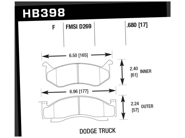 Hawk Street HPS Brake Pads Front Dodge B150 Base 1984-1994