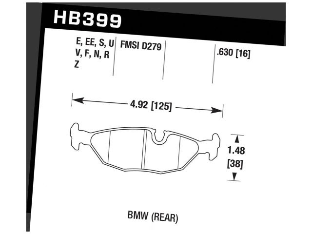 Hawk Ceramic Brake Pads Rear BMW 318Ic Base 1991-1991