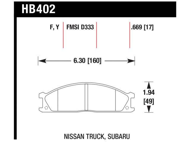 Hawk Brake Pads HB402F.669 Item Image