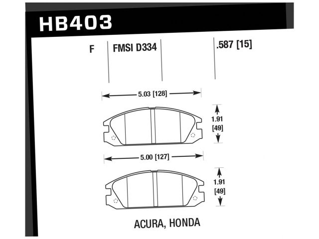 Hawk Street HPS Brake Pads Front Acura Integra Special LS 87-87