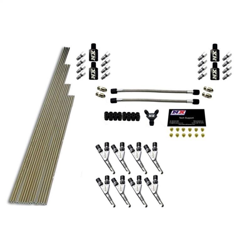 Nitrous Express 8 Cyl SSV/Std Plumbing Kit w/o Solenoids w/300HP Jets (Incl Hardware) 13390 Main Image