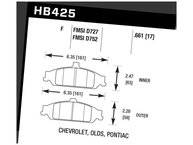 Hawk Street HPS Brake Pads Front Chevrolet Classic Base 2004-2005