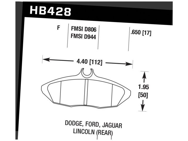 Hawk Street HPS Brake Pads Rear Ford Thunderbird Base 2002-2005