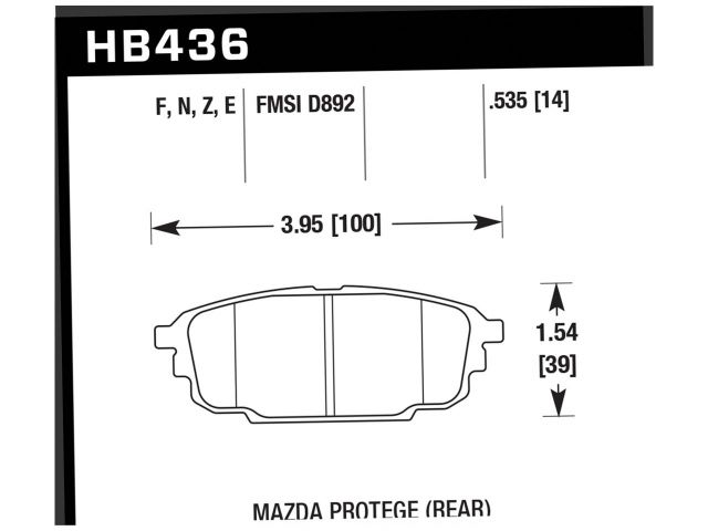Hawk Ceramic Brake Pads Rear Mazda Protege ES 2002-2003