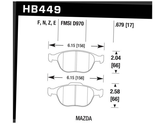 Hawk Ceramic Brake Pads Front Ford Focus SVT 2002-2004