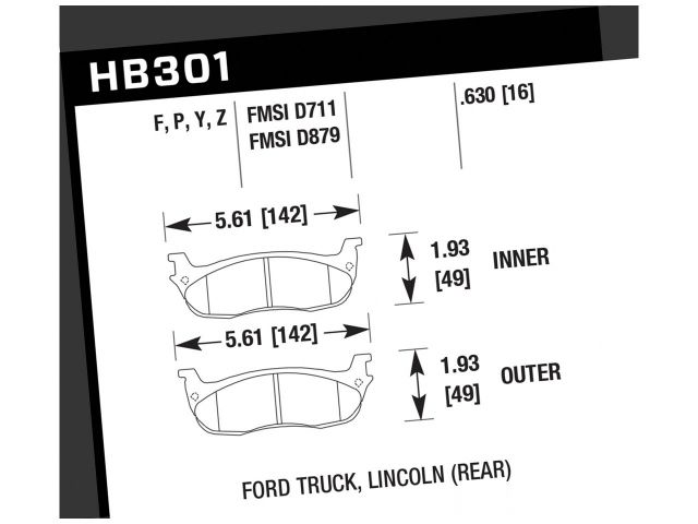 Hawk Ceramic Brake Pads Rear Ford F-150 Base 1999-2003