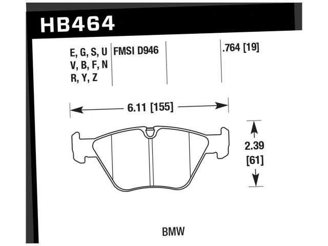 Hawk Ceramic Brake Pads Front BMW 330Ci Base 2001-2006