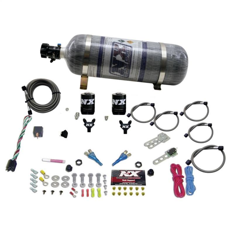 Nitrous Express Dual Nozzle Sport Compact Nitrous Kit (35-50-75HP) w/12lb Bottle 20616-12 Main Image