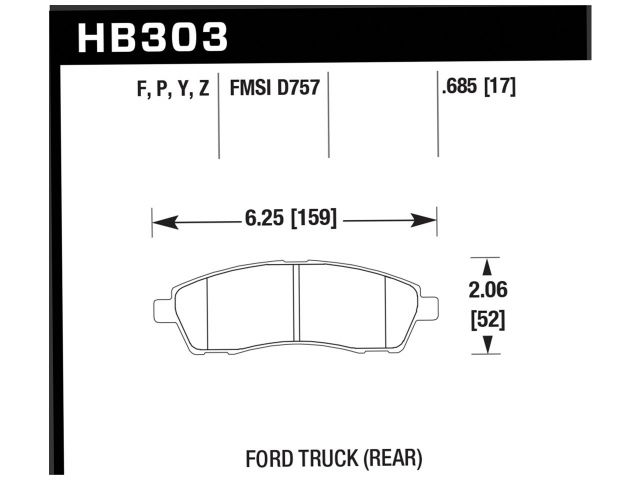Hawk Ceramic Brake Pads Rear Ford F-250 Super Duty Base 99-2003