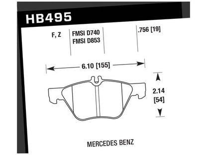 Hawk Street HPS Brake Pads Front Mercedes-Benz CLK320 Base 98-2002