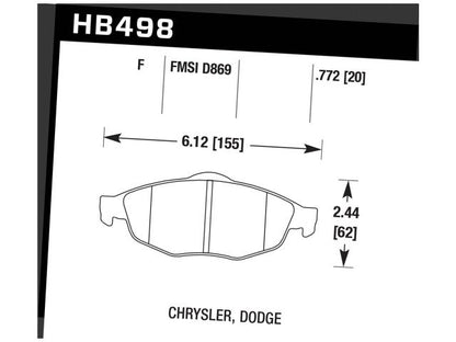 Hawk Street HPS Brake Pads Front Chrysler Sebring GTC 2006-2006