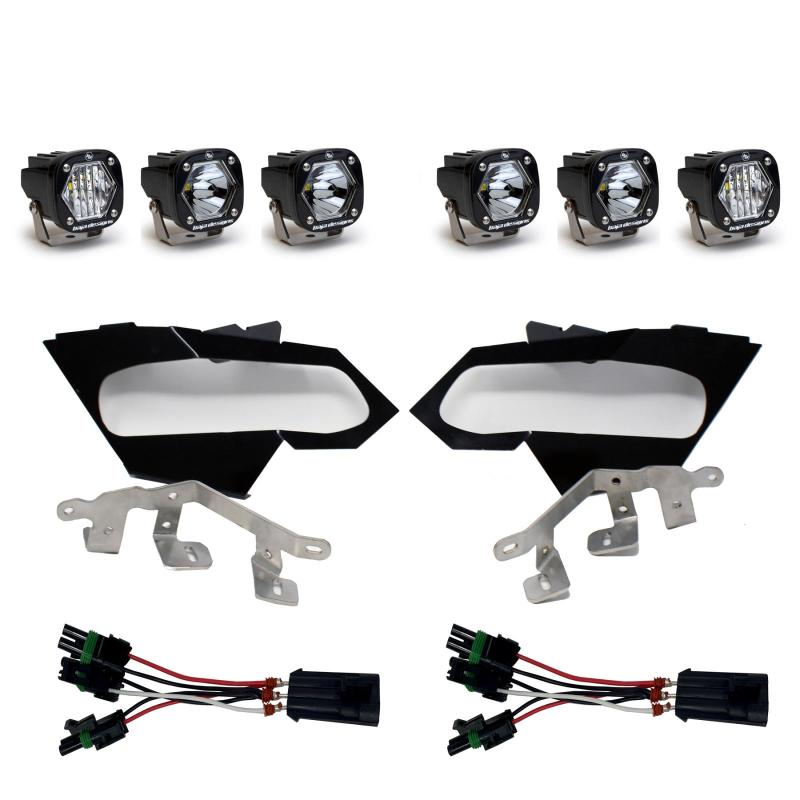 Baja Designs Can-Am S1 Triple LED Headlight Kit - Can-Am 2017-21 Maverick X3 447074