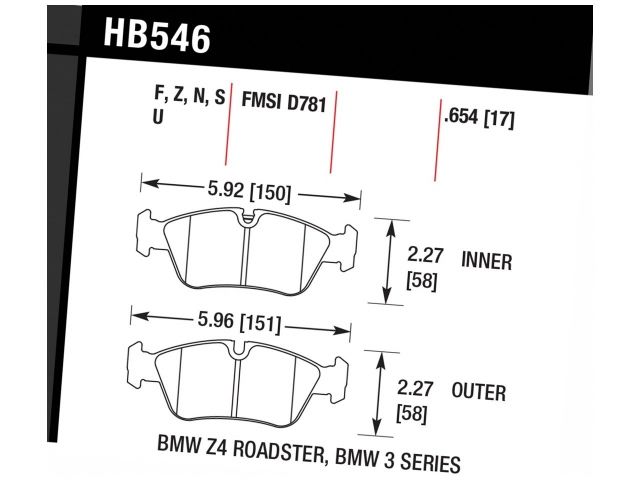 Hawk Street HPS Brake Pads Front BMW 323Ci Base 2000-2000