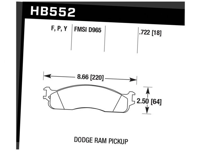 Hawk Street HPS Brake Pads Front Dodge Ram 1500 Laramie 2006-2007