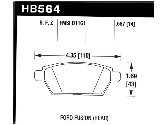 Hawk Ceramic Brake Pads Rear Ford Fusion S 2006-2009