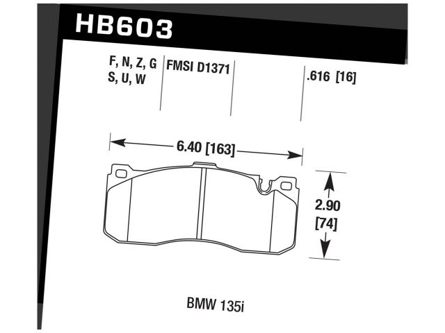 Hawk Street HPS Brake Pads Front BMW 135I Base 2008-2009