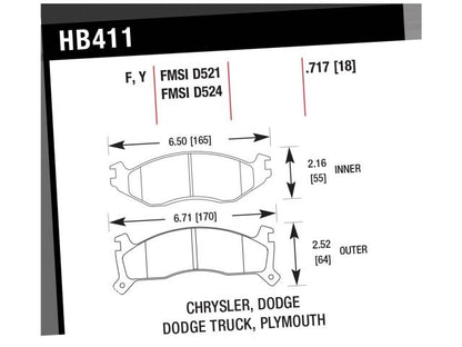 Hawk LTS Truck/SUV Brake Pads Front Chrysler Lebaron LX 1991-1993