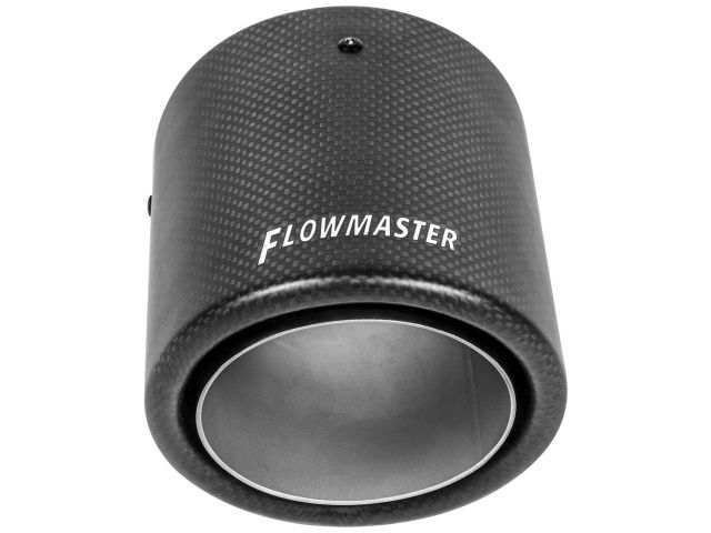 Flowmaster Exhaust Tip, Carbon Fiber/304 Stainless Steel, Printed Logo, Double Wa
