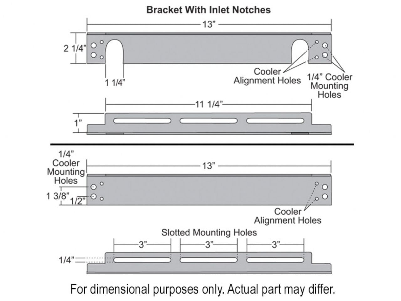 Derale Alum. Adjustable Stack Plate Cooler Brackets (2)