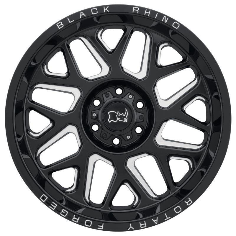 Black Rhino Reaper 20x9.5 6x139.7 ET12 CB 112.1 Gloss Black w/Milled Spokes Wheel 2095RPR126140B12 Main Image