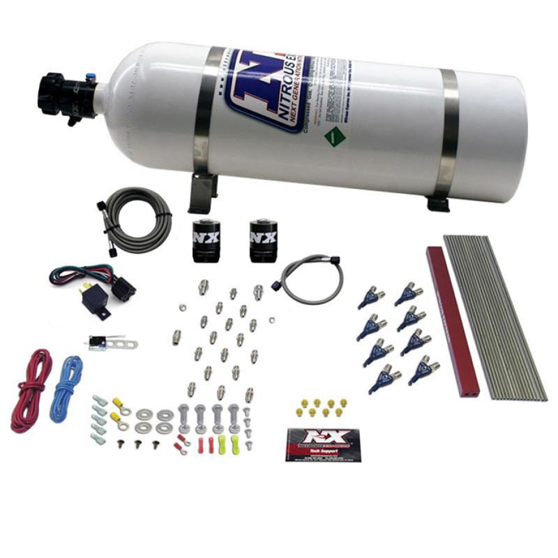 Nitrous Express GM LT1/LS1 Pro Piranha Nozzle Gas Nitrous Kit w/15lb Bottle 80010-15 Main Image