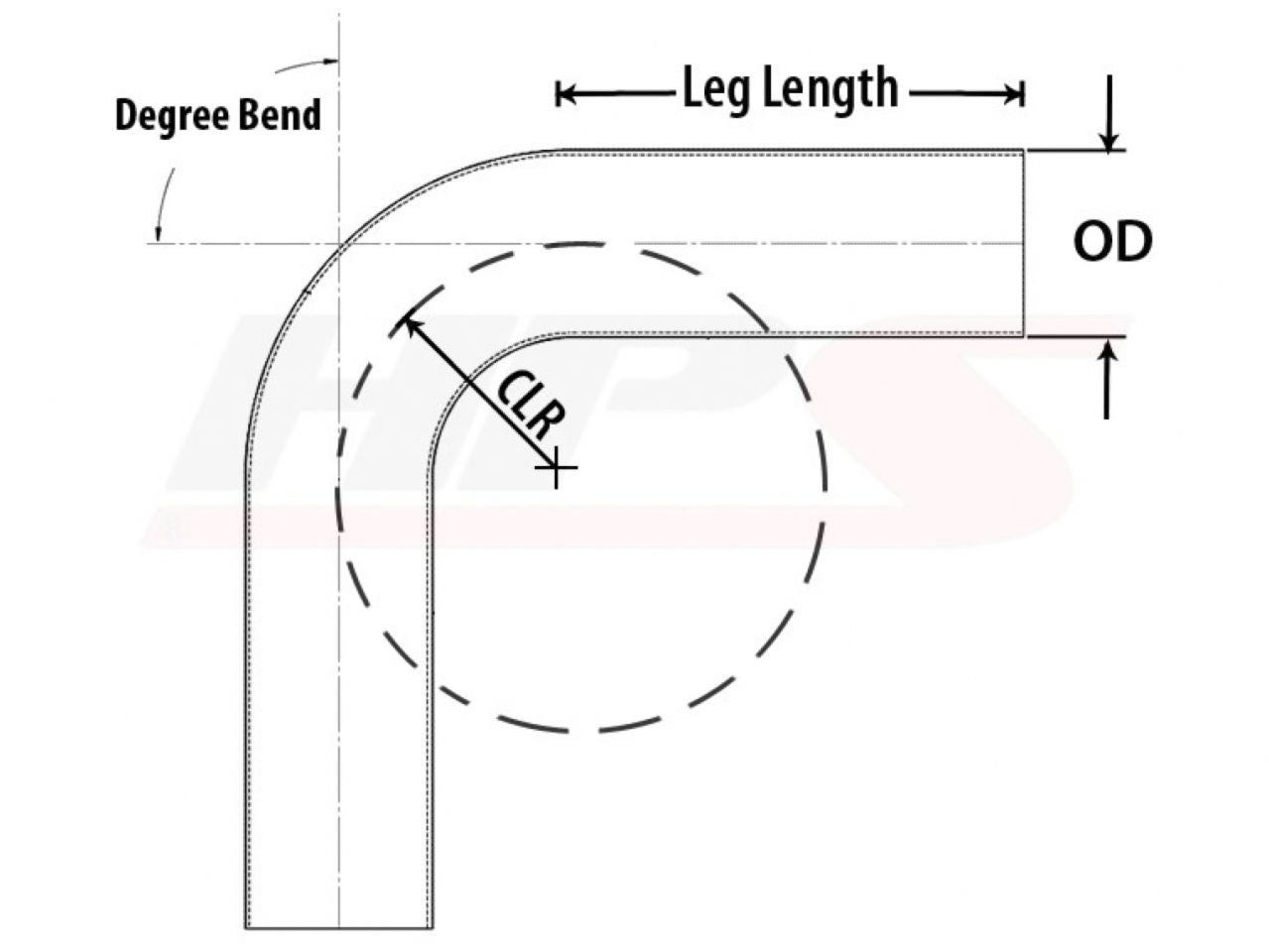 HPS 1-1/4" OD 60 Degree Bend 6061 Aluminum Elbow Pipe Tubing 16 Gauge w/ 2" CLR