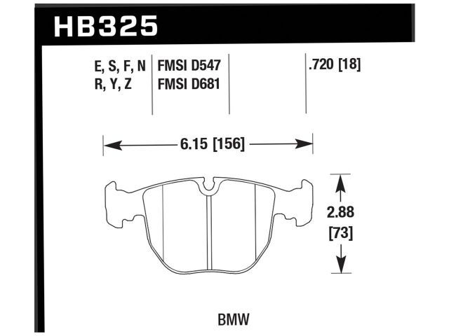 Hawk Street HPS Brake Pads Front BMW 740iL Base 1996-1998