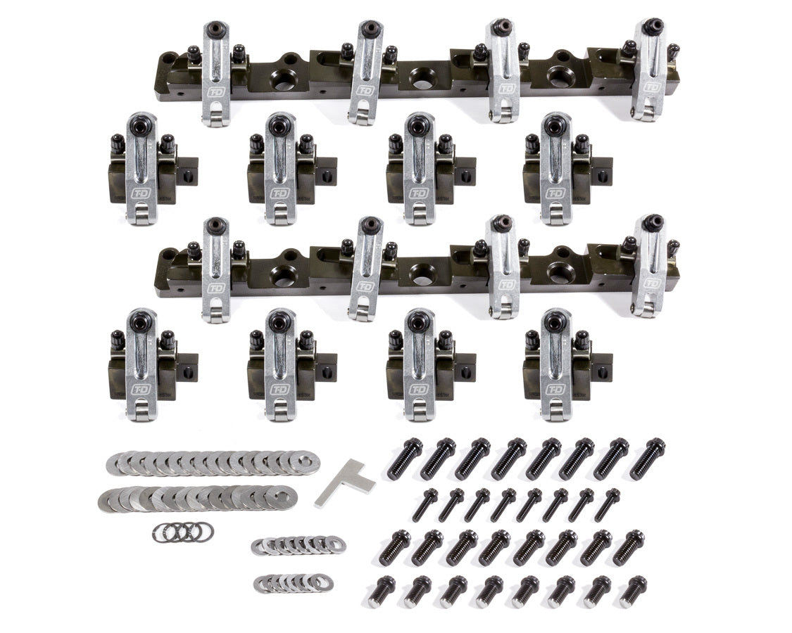 T and D Machine BBC Shaft Rocker Arm Kit w/Brodix SR20 Heads TDM3142-180/180