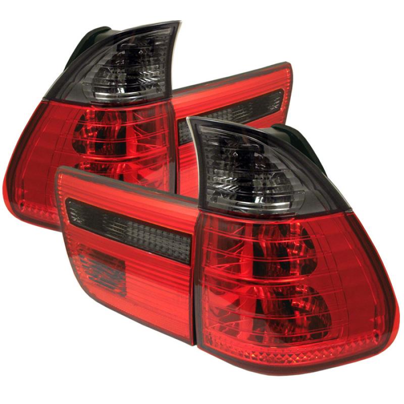 Spyder BMW E53 X5 00-06 4PCS Euro Style Tail Lights- Red Smoke ALT-YD-BE5300-RS 5000842 Main Image