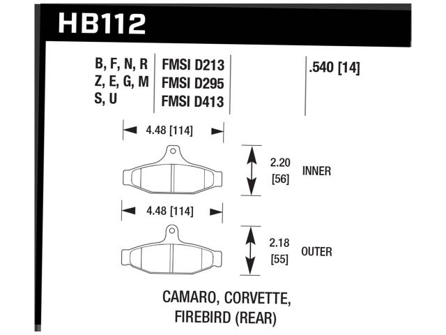 Hawk Ceramic Brake Pads Rear Chevrolet Camaro Z28 1993-1993