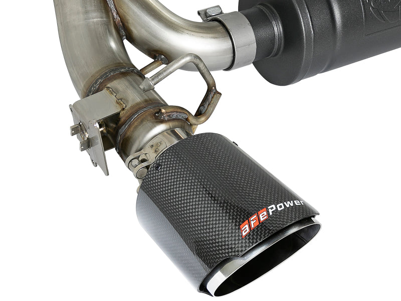 aFe Takeda 3in 304 SS Axle-Back Exhaust System w/ Carbon Fiber Tips 16-18 Ford Focus RS I4-2.3L (t) 49-33104-C