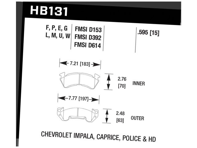Hawk Street HPS Brake Pads Front Chevrolet C20 Suburban Base 82-86