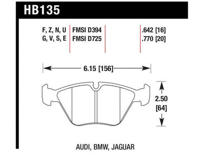 Hawk Brake Pads HB135N.770 Item Image