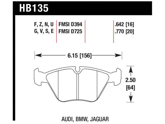 Hawk Brake Pads HB135F.770 Item Image