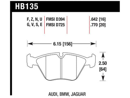 Hawk Brake Pads HB135F.770 Item Image