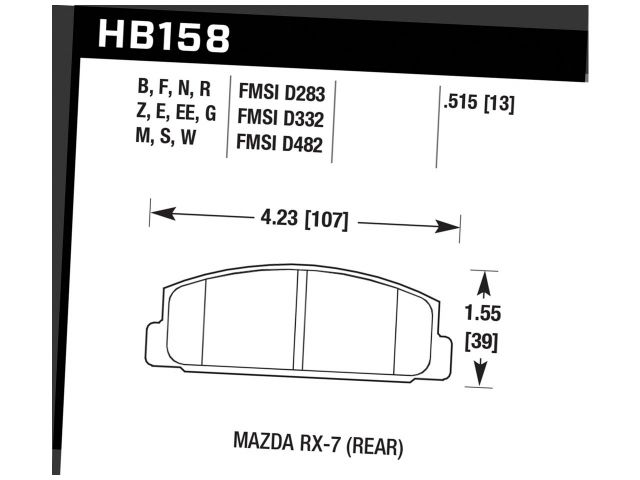 Hawk Ceramic Brake Pads Rear Mazda Rx-7 Base 1993-1995