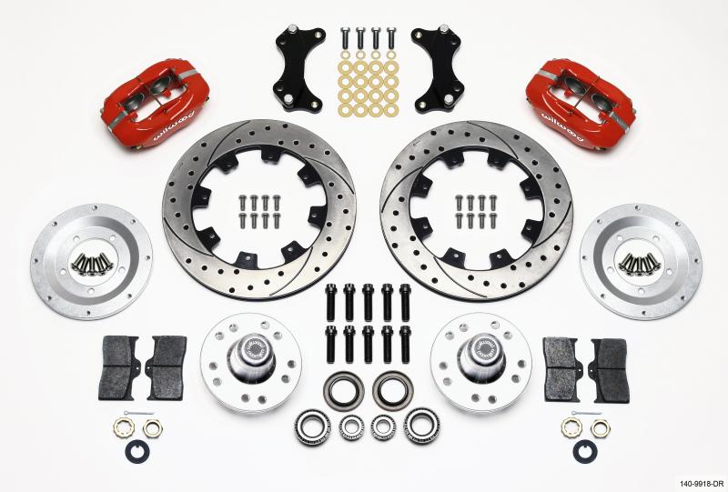 Wilwood Forged Dynalite Front Kit 12.19in Drilled-Red WWE ProSpindle 140-9918-DR Main Image