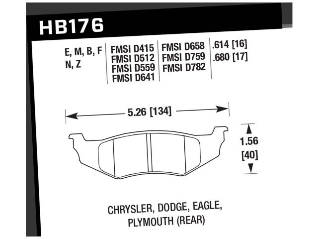 Hawk Ceramic Brake Pads Rear Chrysler Cirrus LXi 1995-1997