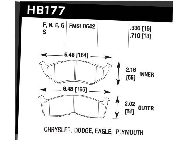 Hawk Street HPS Brake Pads Front Dodge Neon Highline 1995-1997